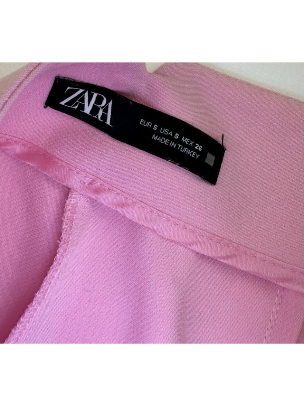 Zara Womens High Waisted Tapered Trousers Tailored Dress Pants Small Pink - Picture 4 of 11
